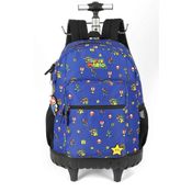 Mochila de Rodinhas Com Alça Luxcel Super Mario Azul