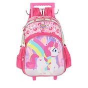 Mochila de Rodinhas Com Alça Luxcel Up4You Unicórnio Pink