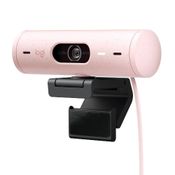 Webcam Logitech Brio 500, Full HD 1080P, 30 FPS, USB-C, Rosa