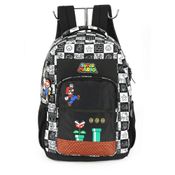 Mochila de Costas Luxcel Super Mário Quadriculada Preto