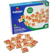 Brinquedo Pedagógico Madeira Brincando com As Letras 36 Peças Xalingo