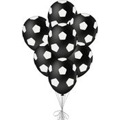 Bexiga Bola de Futebol Preta Pacote com 20 Balão 8 Polegadas Decoração Aniversário Infantil de Menino -