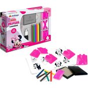 Carimbos Desenho Minnie com 06 Giz De Cera para Colorir