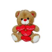 Urso de Pelúcia com 4 Corações e Frases de Amor – Macioo e Fofo para Presente – 25cm