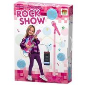GUITARRA COM MICROFONE C PEDESTAL ROSA  - DM BRASIL