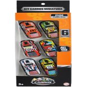 KIT COM 6 CARROS MINIATURA SPORT PULL BACK METAL - DM TOYS