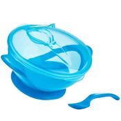 Tigela Com Ventosa + Colher Azul Nuby