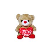 Urso de Pelúcia com Coração Amor 16cm – Fofo, Romântico e Perfeito para Presentear