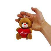 Ursinho de Pelúcia com Chaveiro e Coração Amor 11cm – Fofo e Perfeito para Presentear