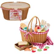 Cesta de Piquenique Fisher-Price 31 Peças de Madeira para Roleplay Pré-Escolar 3+ Anos