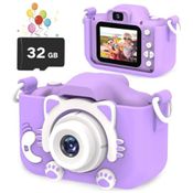 Câmera Selfie Infantil Goopow Para Meninos/Meninas 3-9 Anos, HD Presente Natal/Aniversário, Portátil com Cartão SD 32GB.