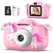 Câmera Infantil Para Meninas 3-12 Anos, Selfie, Presente De Natal E Aniversário, Brinquedo Para Meninas De 3 A 9 Anos, Fácil E Divertido.OUTUVAS.