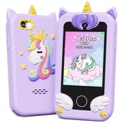 Telefone Brinquedo Infantil KOKODI Unicórnio Para Meninas 3-10 Anos, Tela Touchscreen HD, Câmera Dupla, 8GB, Brinquedo Educativo Para Viagem.