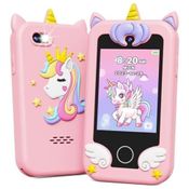Celular Brinquedo KOKODI Unicorn, com tela sensível ao toque, câmera dupla HD, ideal para meninas de 3 a 10 anos, presente educativo e divertido.