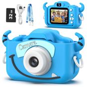 Câmera infantil Goopow para crianças de 3 a 8 anos, com vídeo HD 1080p, 12 MP, zoom digital 8x, 28 molduras divertidas, 3 jogos.