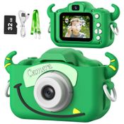 Câmera infantil Goopow para crianças de 3 a 8 anos, com vídeo HD 1080p, 12 MP, zoom digital 8x, 28 molduras divertidas, 3 jogos.