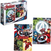 Quebra-Cabeça com 2 Cenas Avengers Os Vingadores 200 peças Xalingo