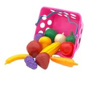 Cestinha Cesta Legumes Frutas Brinquedo Infantil  Kit Cozinha - Rosa - CestaRosa