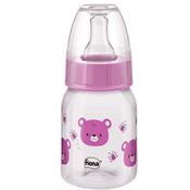 Mamadeira Desenhos 120ml +0m Bico Redondo Rosa Fiona