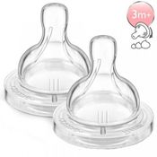 Bico Para Mamadeira Classic Fluxo Variável +3m c/2 Philips Avent