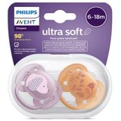 Chupeta Ultrasoft 6-18m c/2 Cachorro e Flores Philips Avent