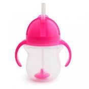 Copo Treinamento Click Lock C/Canudo 207ml +6m Rosa Munchkin