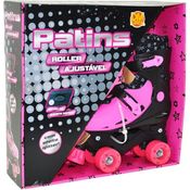 Patins Roller 33 a 36 - Pink Glitter | Dm Toys