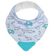 Babador Bandana C/Mordedor Animais Azul Buba