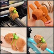 Capivara Pelúcia Pulseira de Braço com Mochila Tartaruga Removível 23cm Premium -