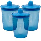 Kit Copo Transição Bico Rígido 3und 250ml +6m Azul Clingo