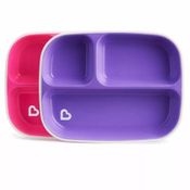 Kit Pratos Com Divisória Rosa/Roxo C/2 Munchkin