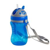 Copo Com Canudo E Válvula 320ml +6m Azul Clingo