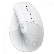 Mouse Logitech Lift, Vertical, Sem Fio/Bluetooth, 4000 DPI, 6 Botões, Branco
