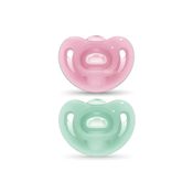 Chupeta Sensitive Silicone +6m Rosa C/2 Nuk