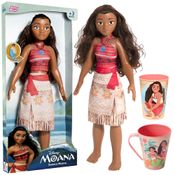 Kit 3 em 1 Especial Boneca Moana com Copo e Caneca Original