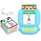 Brinquedo para Aprender Inglês a Ler e Ouvir Máquina com Som Card Kids 224 Palavras Azul