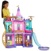 Castelo de Princesas com Luzes e Sons, 3 Níveis e 25 Peças de Mobiliário e Acessórios, Mattel Disney, Rosa.
