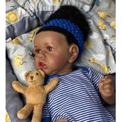 Boneca Bebe Reborn Negra Maya 55cm Lançamento