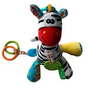 Mordedor Zebra Sensorial Com Atividades Colorido 30Cm Love