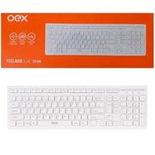 Teclado Multimídia com Fio Flat TC300 da OEX branco
