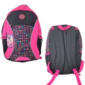 Mochila Escolar Infanto juvenil CG6298 2 zíperes Preto e rosa