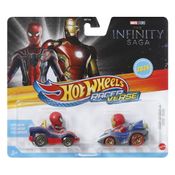Hot Wheels Racerverse Homem de Ferro e Homem Aranha - Mattel