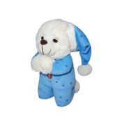 Ursinho de Pelúcia que Reza Pai Nosso Fofy Toys Médio Azul Escuro – Macio, Antialérgico e Ideal para Tranquilizar com Voz Suave