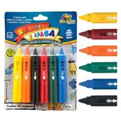 Kit Com 5 Unidades de Giz Rabisca e Apaga Banho Cada Um Com 6 Unidades Divertido Lavavel Atoxica Art Brink