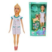 Boneca Doutora Veterinária Fashion PI4494 com Acessórios e Cachorrinho Pug – Brincadeira Divertida para Crianças