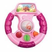 Brinquedo Para Bebe Volante Musical com Luz e Som Rosa
