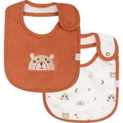 Kit Com 2 Babadores Hug Minimalista Terracota Bege