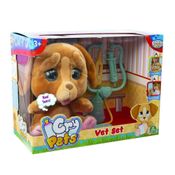 Pelucia Cry Pets Playset Veterinario Com Acessorio Multikids