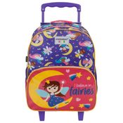 Mala Escolar Infantil Menina G com Rodinhas Fadas Roxo Container Kids