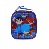 Lancheira Infantil Menino Soft DC Super Friends Azul e Vermelha Dermiwil